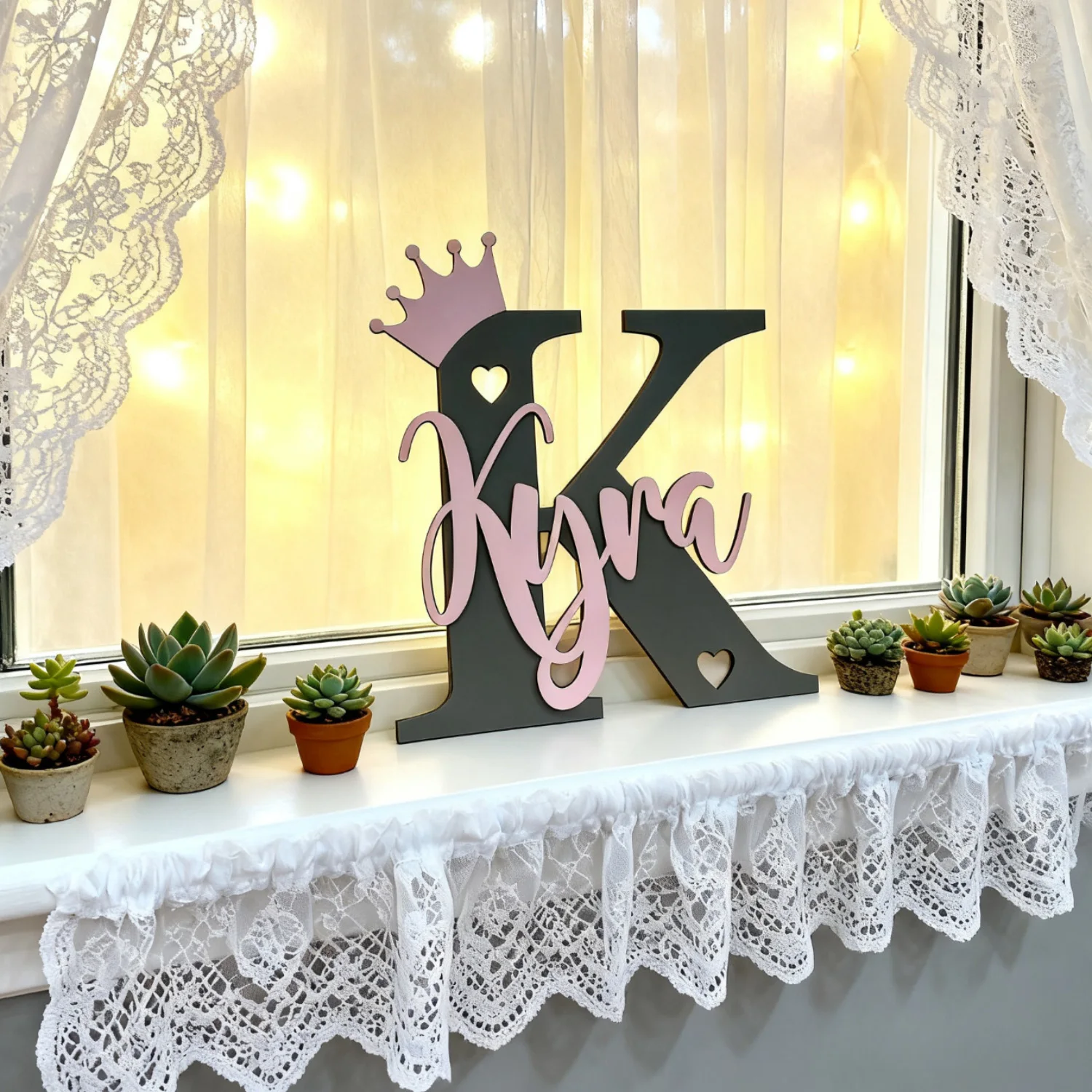 1pc Customized Double-layer Surname Brand, Unique Crown Shape, Multi Scene Decoration, Perfect Holiday Gift, Wooden Souvenir view 5