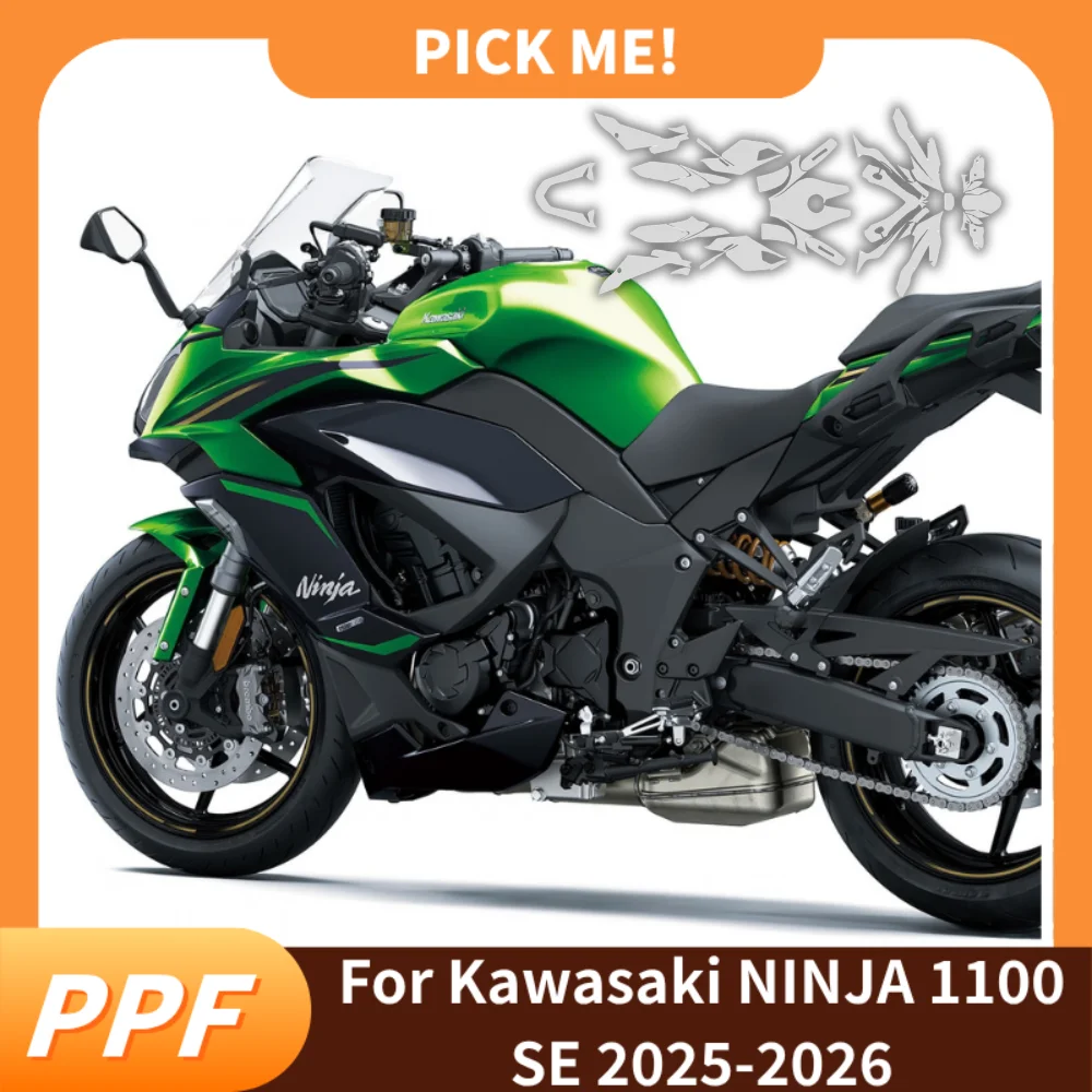 TPU PPF Paint Protection Film For Kawasaki NINJA 1100 SE 2025-2026 Self-Healing Invisible Motorcycle Body Wrap Anti-Scratch