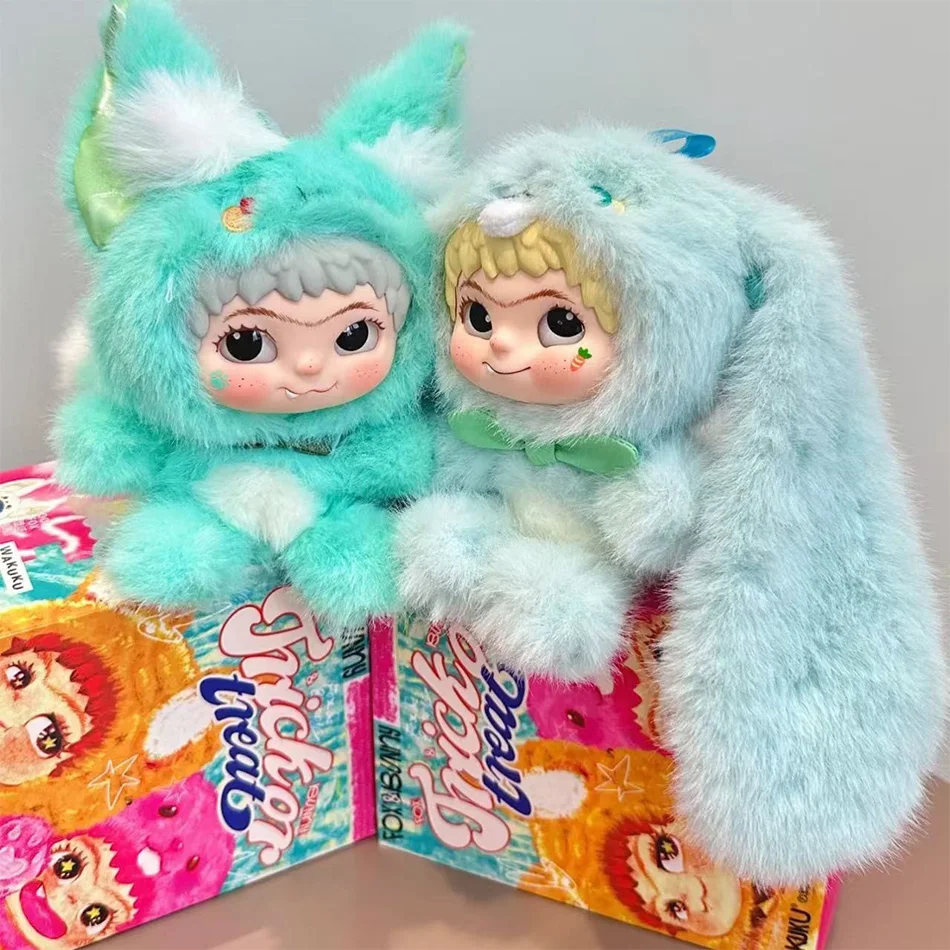 ตุ๊กตา Wakuku Bunny & Fox Plush Blind Box V1 V2 Series ตุ๊กตาวินิลน่ารัก ของตกแต่งกระเป๋า ของสะสม ของเล่นตลก ของขวัญไดอารี่