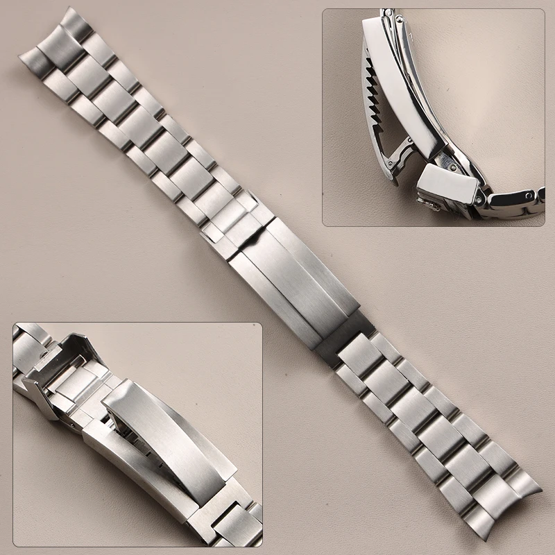 20mm 21mm brushed silver solid stainless steel watchband for Rolex Deepsea 126660 Submariner glide lock watch strap