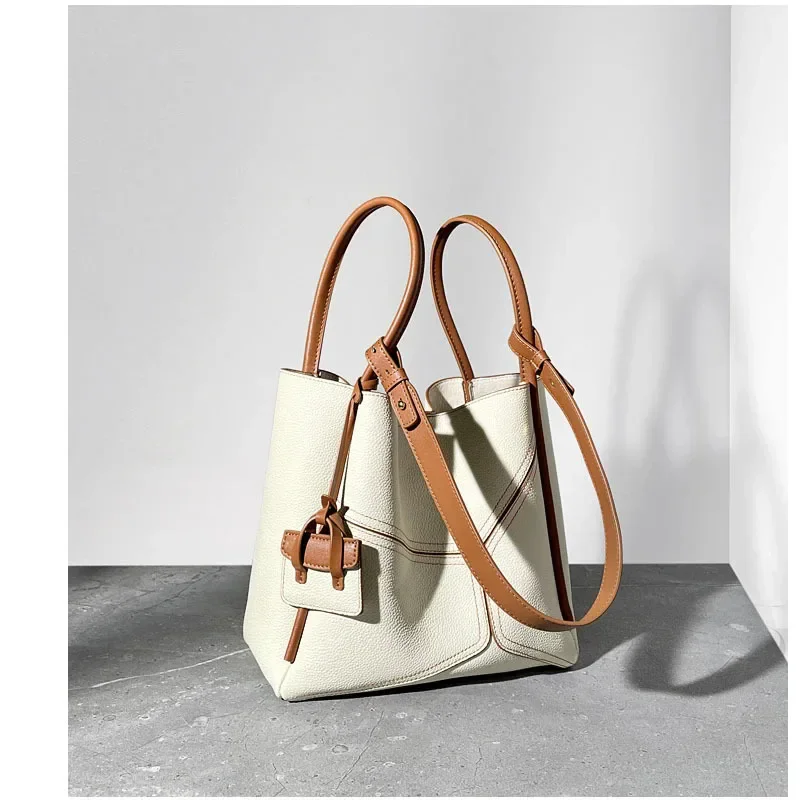 

2026 New Retro Portable Women's Bag Fashion and High Sense Versatile Shoulder Underarm Bag Leather Tote Bag