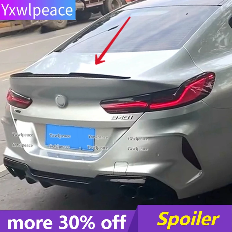 For BMW 8 Series G16 M8 4 Door 2018 2019 2020 2021 2022 Spoiler ABS Gloss Black /Carbon Look Rear Trunk Lip Spoiler Wing