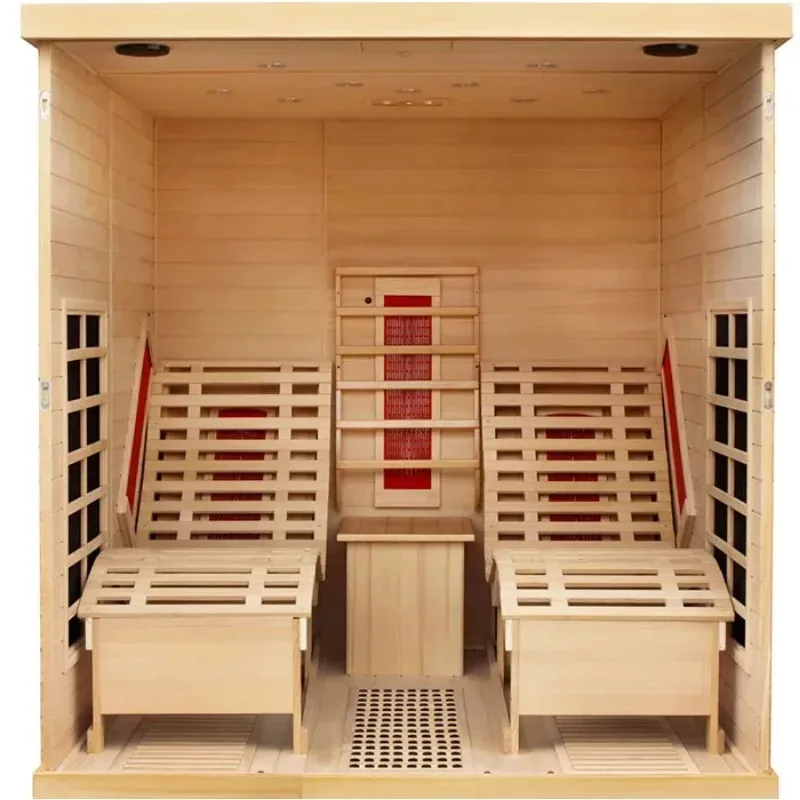 Luxury Custom 2 Person Size Wood Dry Steam Infrared Indoor Home Sauna Room