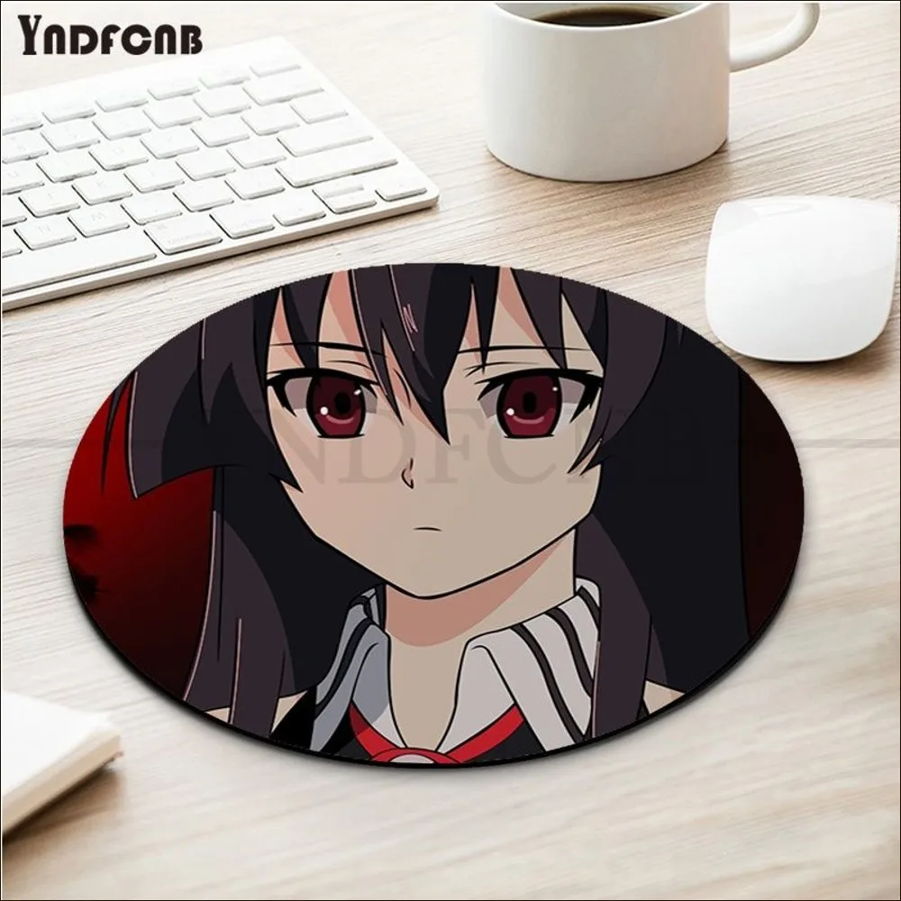 Anime Akame Ga Kill Gaming Mousepad, Pele Redonda Personalizada, Desktop, Mesa, Acessórios Kawaii, Almofada de Escrita para PC, Mouse Carpet