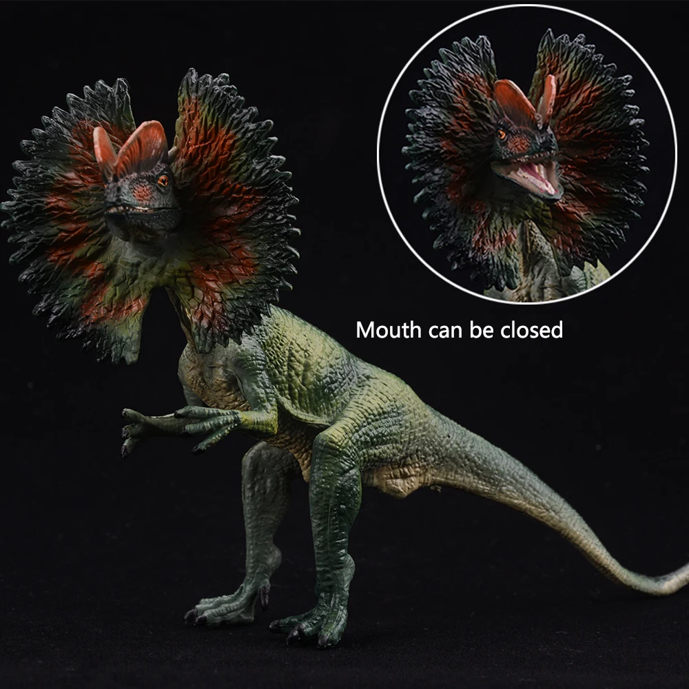 Jurassic-Dinosaurier-Figuren-Set – Dilophosaurus und Velociraptor Tiermodelle, Actionfiguren-Sammlungsspielzeug für Kinder – Detail 3
