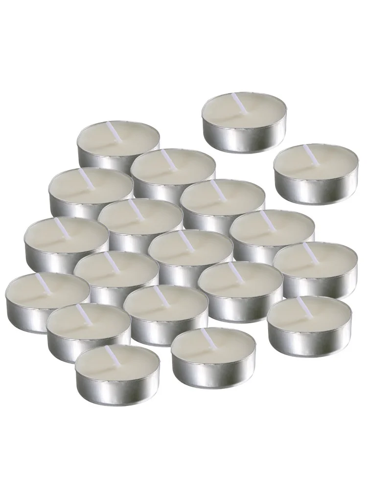 50 szt. Okrągłych Białych Małych Świeczek Tealight Bez Dymu Zapach Waniliowy Dekoracja Domu Romantyczne Świeczki Domowe Okrągłe Świeczki — zdjęcie 2