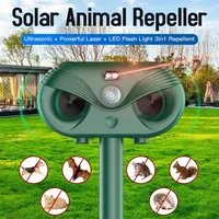 1 Pcs Ultrasonic Animal Repellant Cat Dog Repellant Solar Powered Rechargeable Garden Waterproof Animal Deterrent For Farm Yard