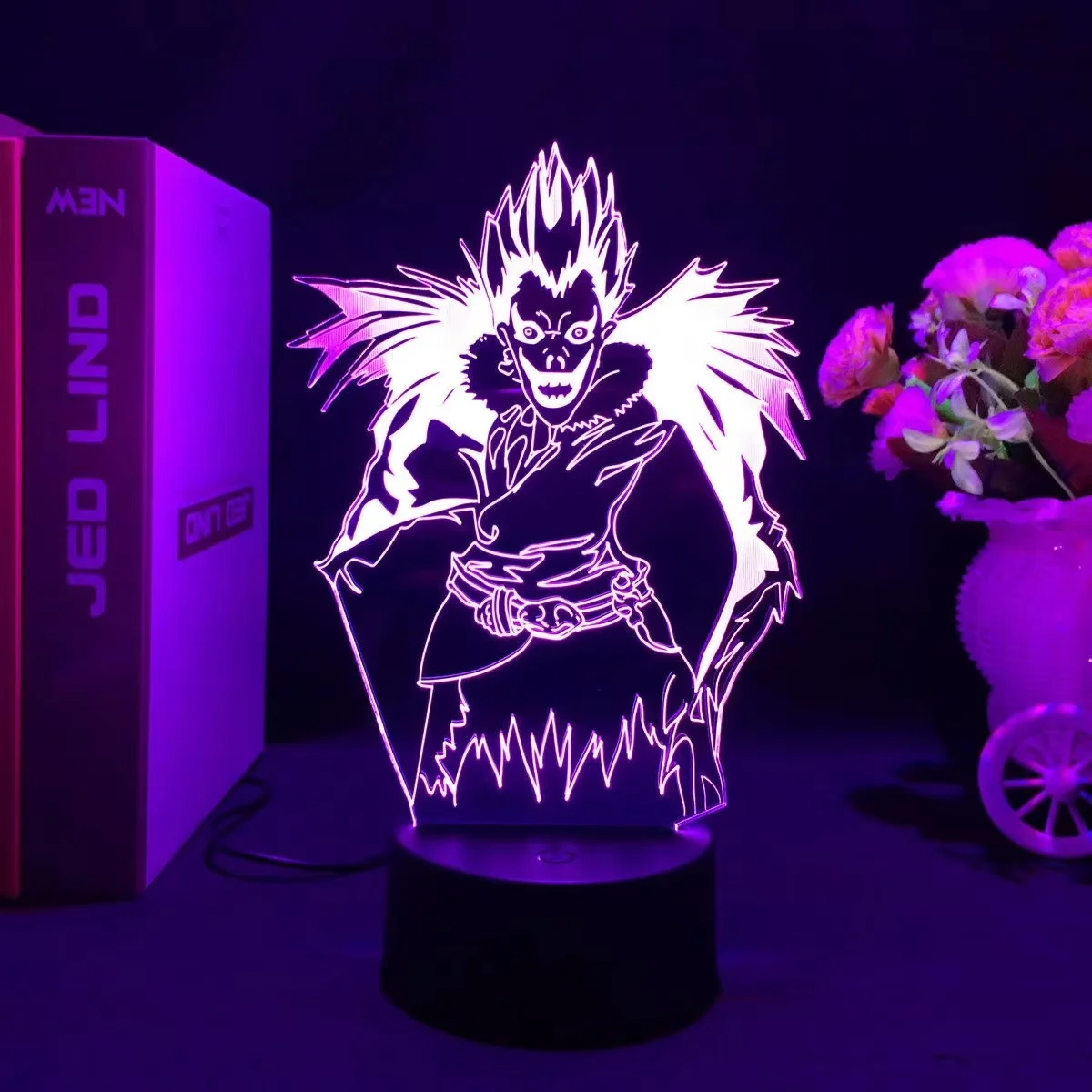 Anime Death Note Glowing Acrylic Stand L Lawliet Action Figure Led Night Light for Room Bedroom Idea Cool Kids Child Gifts