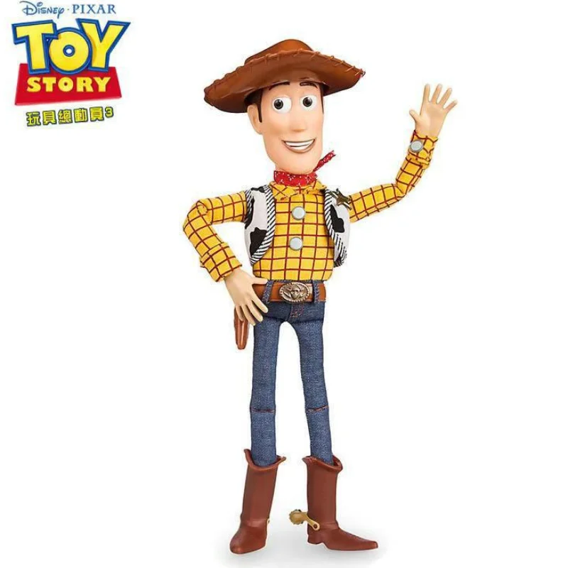 Authentic 40cm Anime Disney Toy Story 4 Figures Talking Woody Buzz Jessie Rex Action Figurines Decor Model Collection  Gift