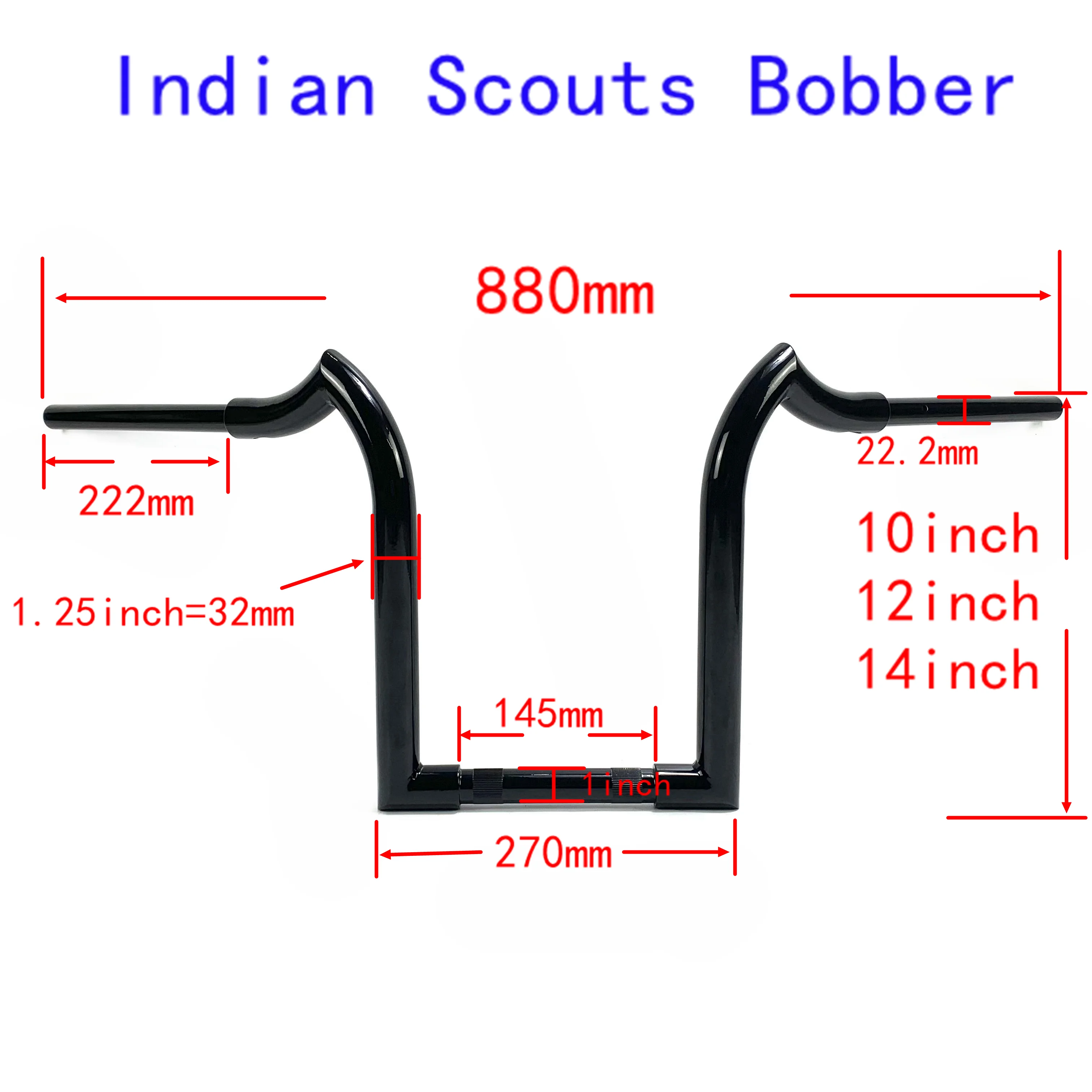 Motorcycle 1-1/4\'\' APE Hanger Handlebar For Indian Scout Indian Scout Bobber Twenty 101 Sport Scout Classic Accessories Bar Bars