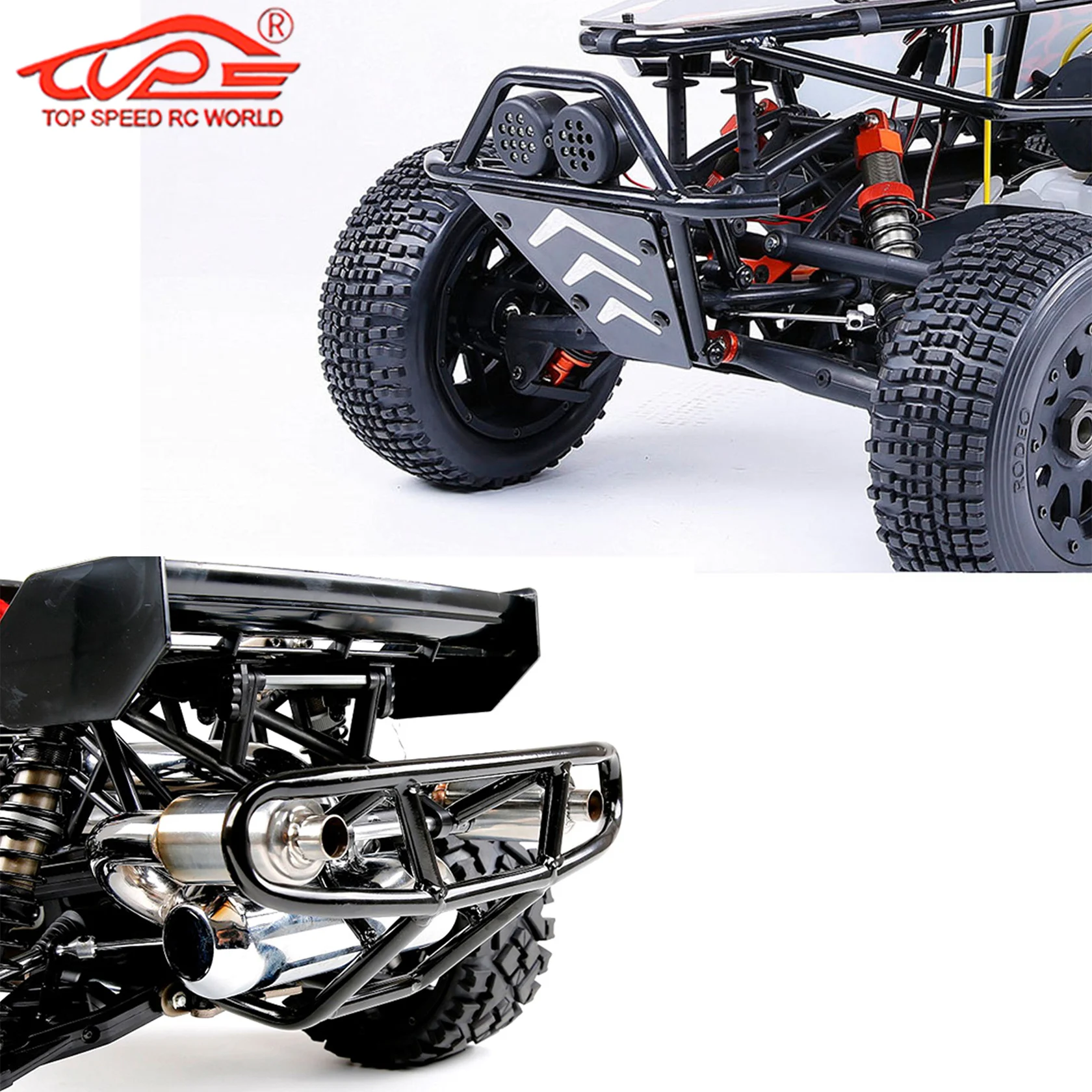 Metal Rear Bracket or Front Guard Bumper with LED Light Cover for 1/5 ROVAN HPI Kingmotor Baja 5T 5SC Truck Parts