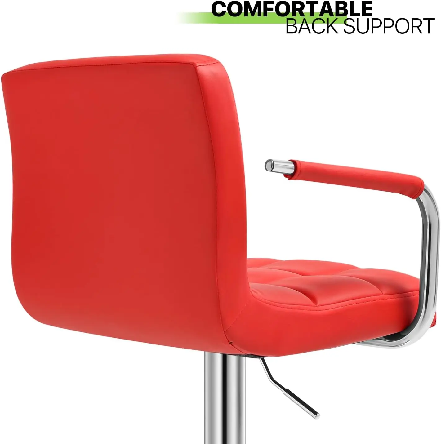 Modern Bar Stools Set Of 2, Height Adjustable Swivel Barstools With Armrest And Footrest, Bar Chairs For Kitchen Island