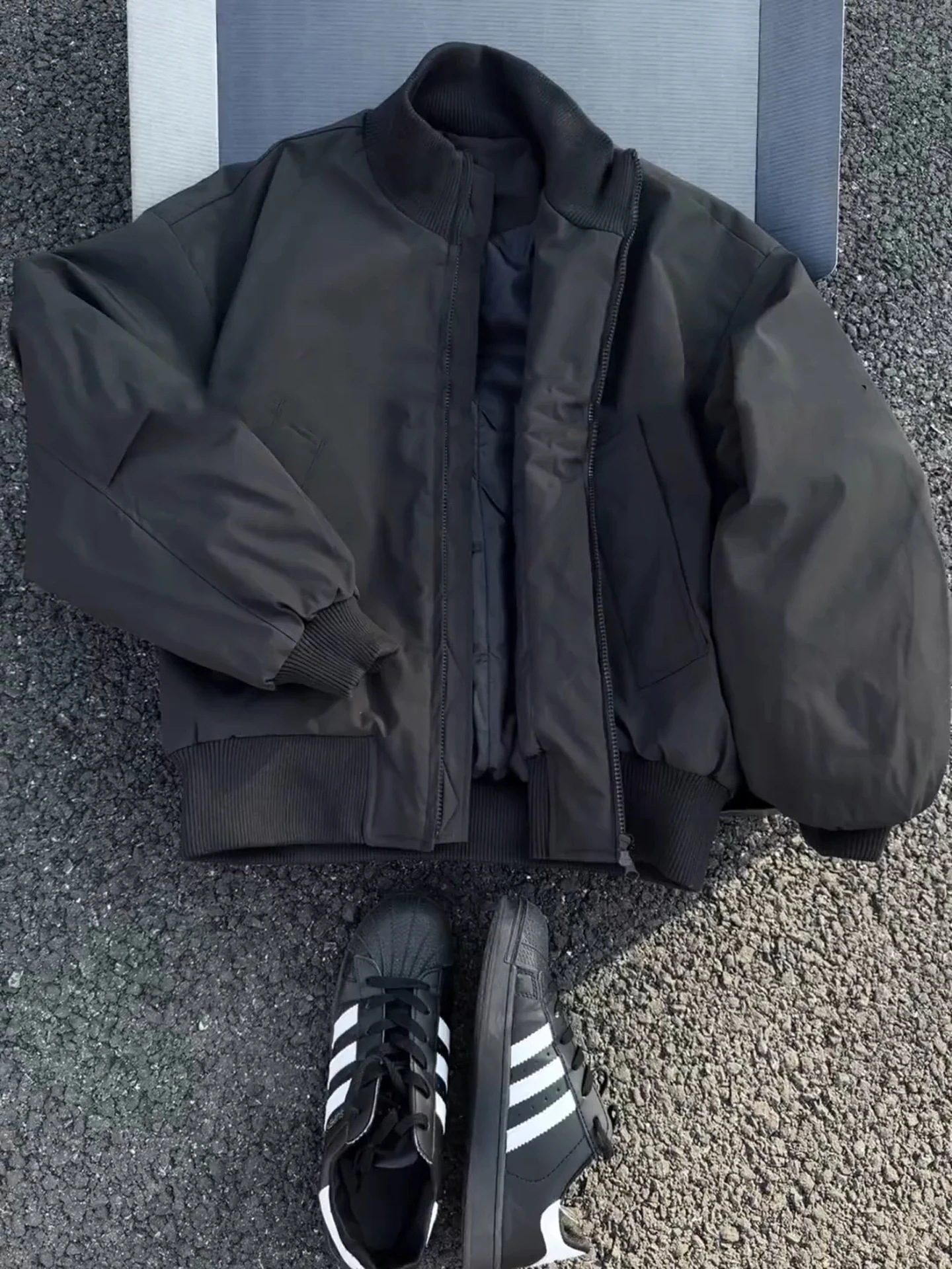 

Bla American Pilot Cotton Jaet Men's Thiened ort Sle Outerwear Winter Warm Collar Baseball Coat Loose Fit Casual