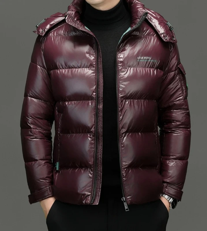 

Fashion Glossy Waterproof Short Down Jacket Winter Men Down Jacket High Quality Male Lightweight Snowski White Duck Down Parka