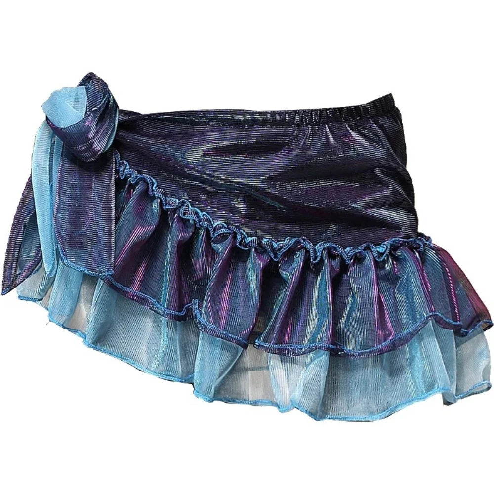 

Women Belly Dance Practice Hip Scarf Tiered Ruffled Shimmer Belly Dancing Tying Waist Wrap Hip Skirt Halloween Costume Accessory