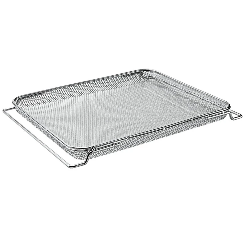 Stainless Steel Grill Basket Non-stick Oven Mesh Basket Air Fryer Tray Wire Rack Roasting Basket Cooking Pan Easy Clean 918D