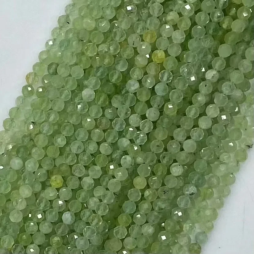 Natural Crystal Green Prehnite Stone Cut Loose Beads Women Making DIY Bracelet Necklace 38cm Accessories Manufacturer Wholesale