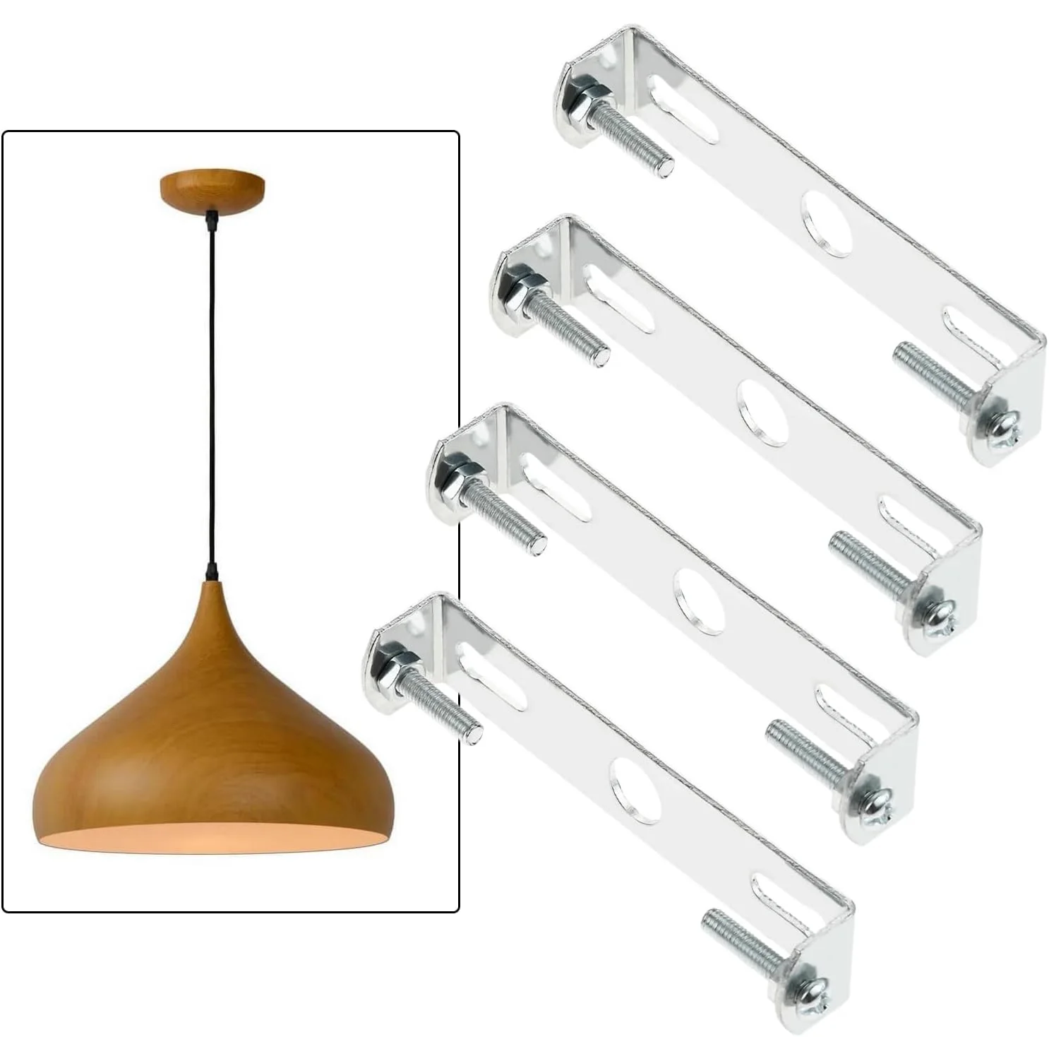 4kits Ceiling Plate Mounting Bar with Cable Gland Fixed Screws Carbon Steel Brackets 85/90/100/105/110mm fit Pendant Wall Lights