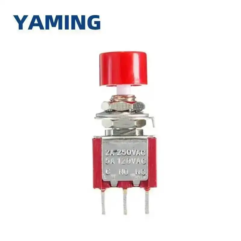 10 szt. Przełącznik kołyskowy chwilowy/resetujący 3/6 pinowy przycisk włącz/wyłącz z diodą LED, 2A 250V AC/5A 120V PS-102 202 — zdjęcie 4