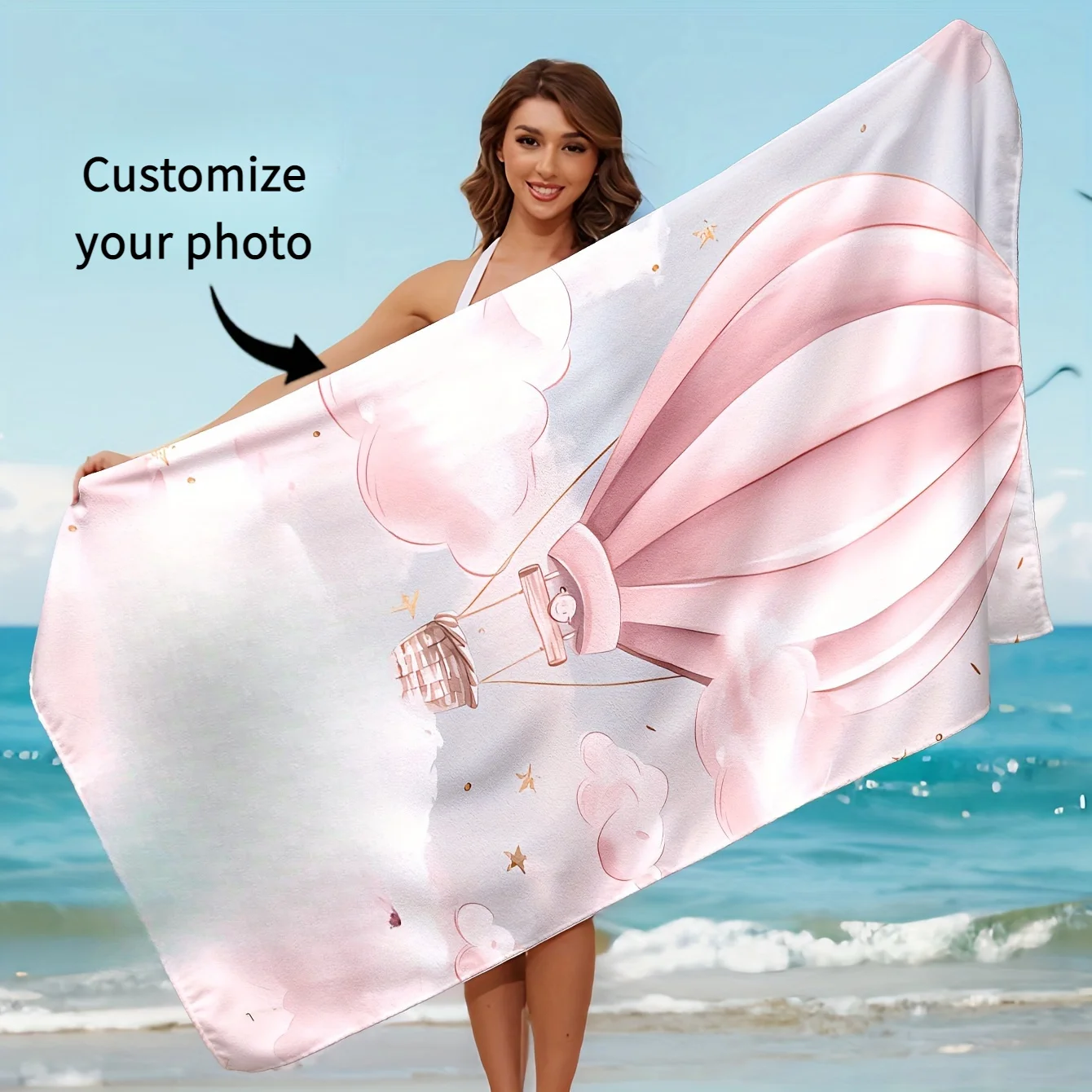 Home Textiles Company - Serviette de plage personnalisée avec Photo