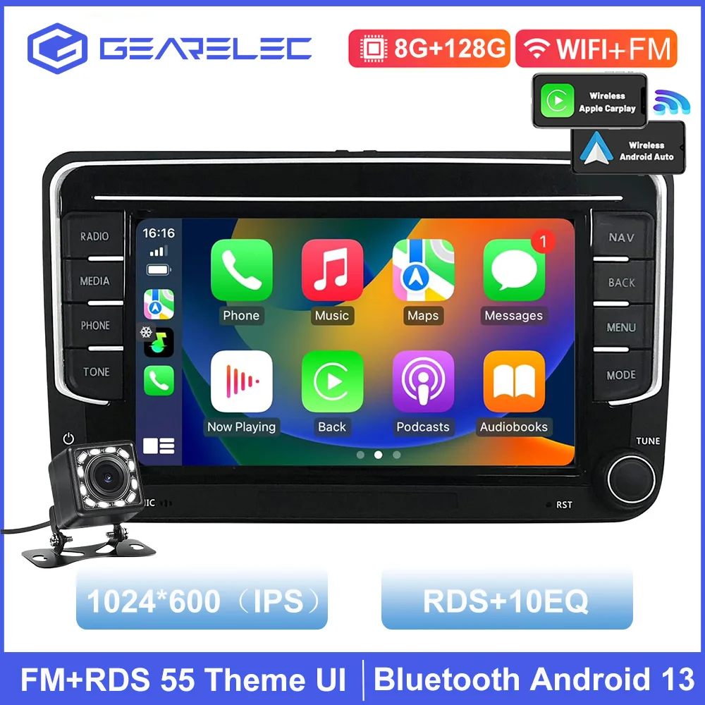 8-Core Autoradio Carplay Android Auto voor VW Volkswagen Jetta Passat Golf Polo Kever 7 "Auto stereo GPS Auto Multimedia Speler