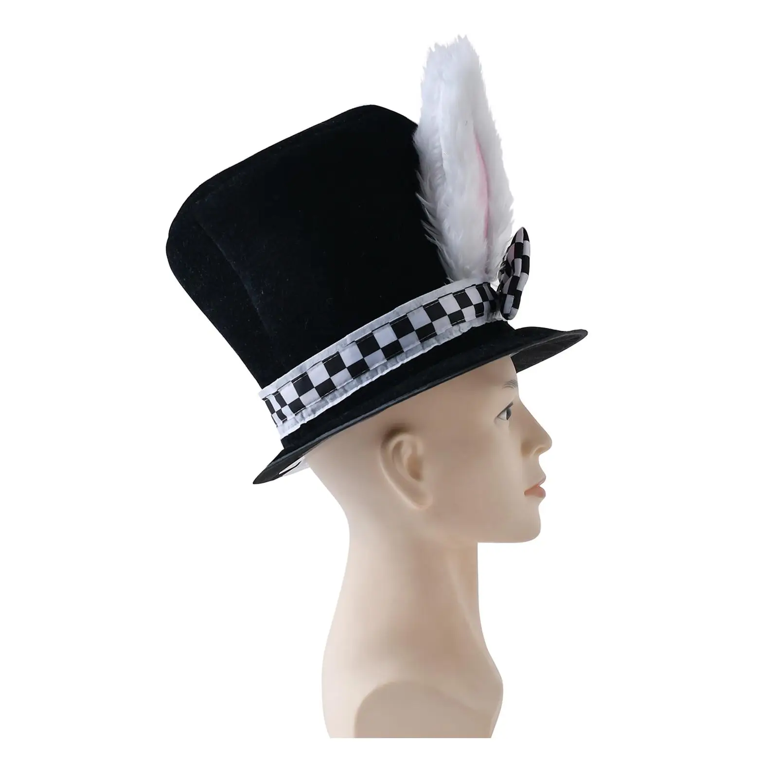 Kids Men's Adult Black Velvet Bunny Ear Top Hat Fashionable Premium Quality Decorations Costume Holiday Hat Comfortable Cute