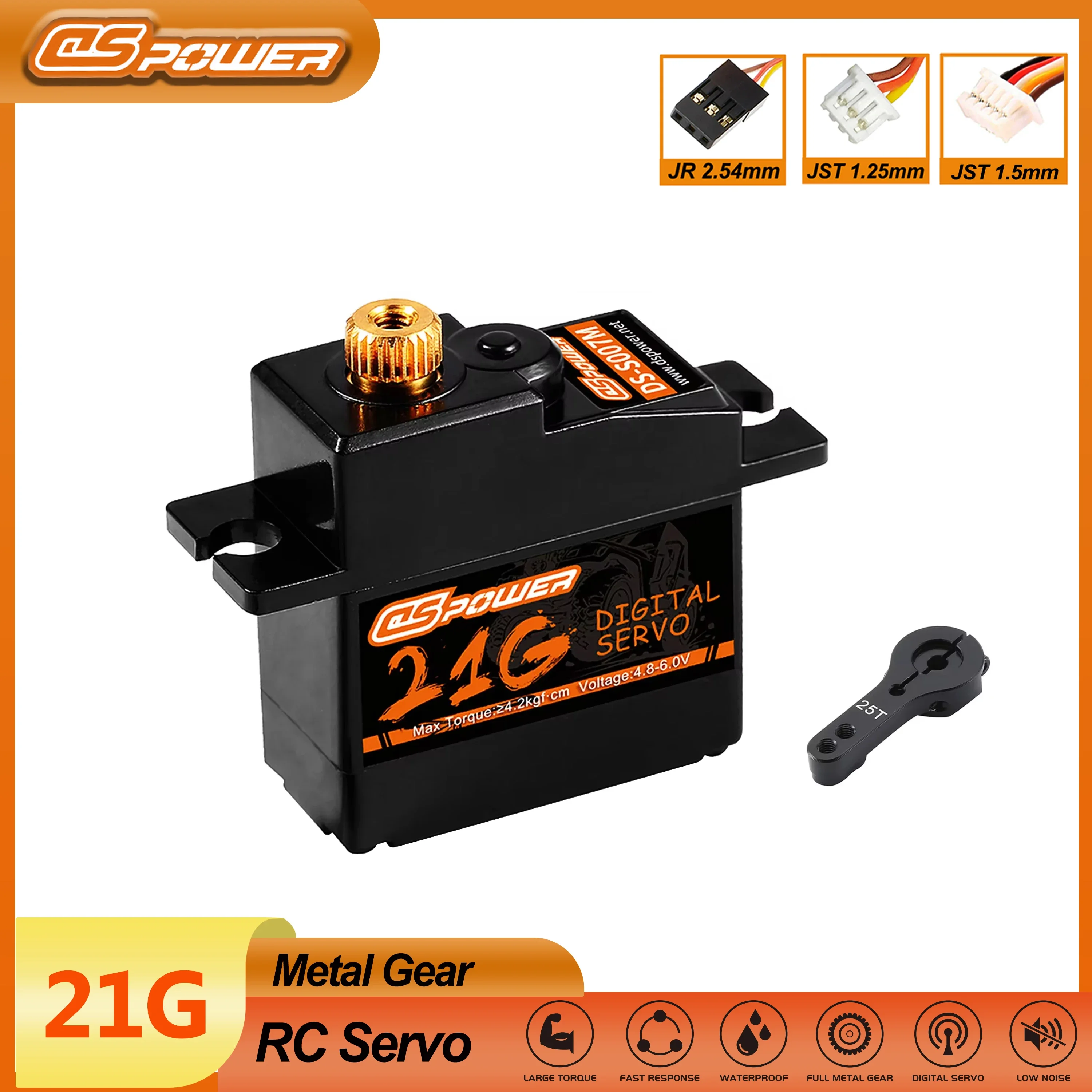 Dspower Metal Gear Servo para carro RC, Robô Avião Drone, Wltoys 144001 144010 MJX Hyper Go 14209 14210, 21g, 1:14 1/16 1/18