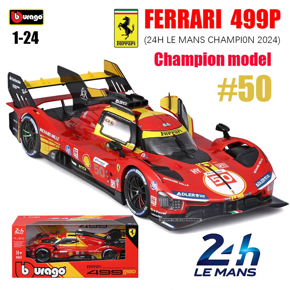 

Bburago 1:24 2024 Ferrari 499P # 50 # 83 2023 # 50LMH сплав, роскошный автомобиль, литая под давлением модель автомобиля, коллекция игрушек, подарок, несколько стилей