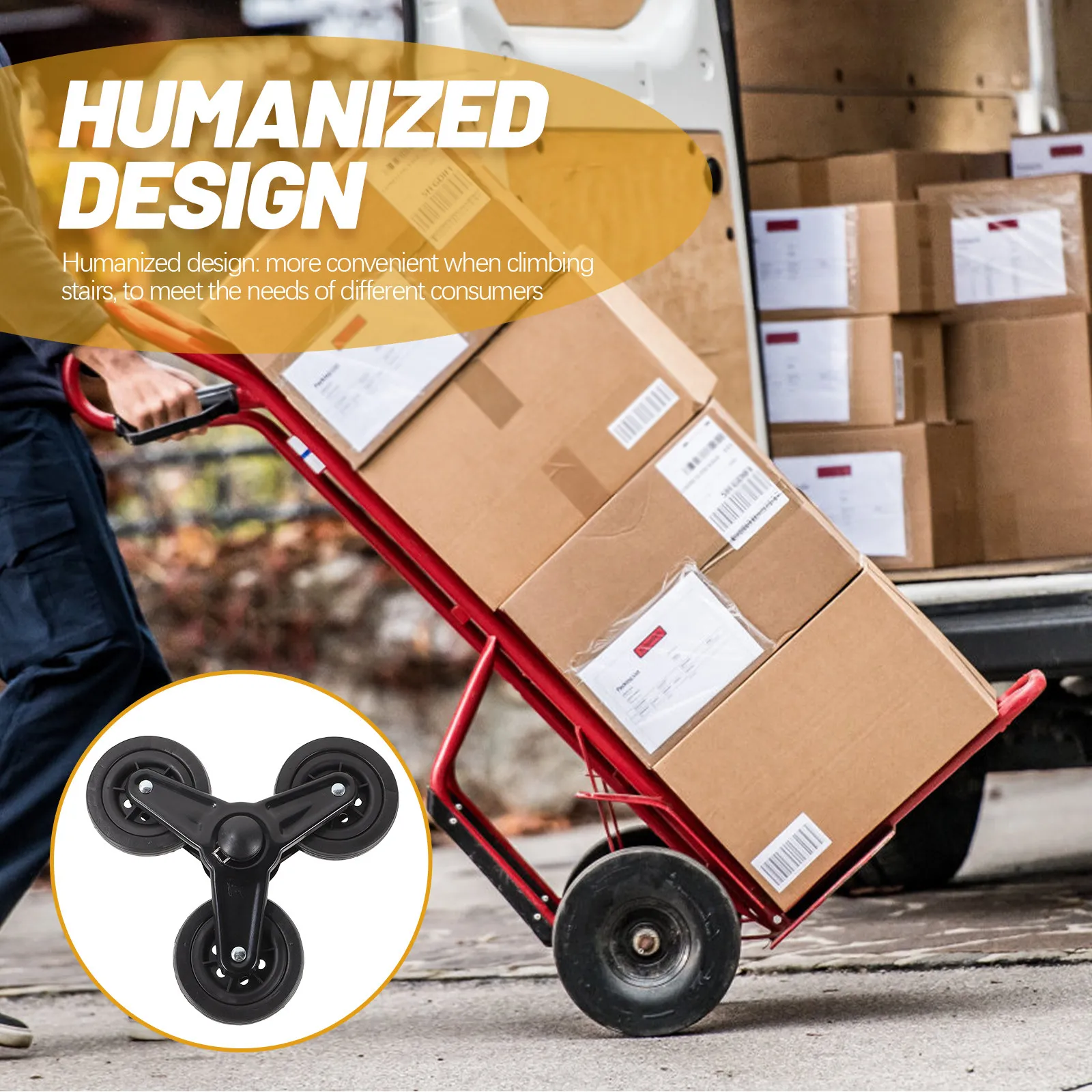 1Pair Triangle Casters for Shopping Trolley Vegetable Cart Luggage Cart Heavy Duty Stair Climbing Wheels Stable No Shake Bearing