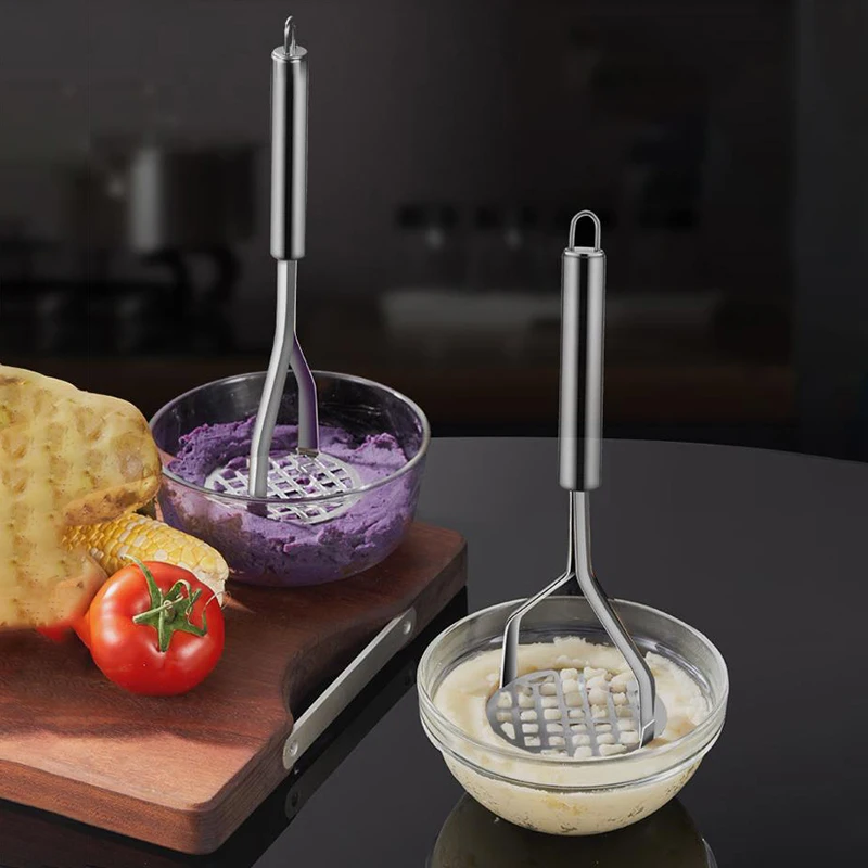 Stainless Steel Kitchen Gadget Creative Mud Press Masher Puree Juice Maker Potato Crusher Pusher Fruit Tools for Cocina Cozinha