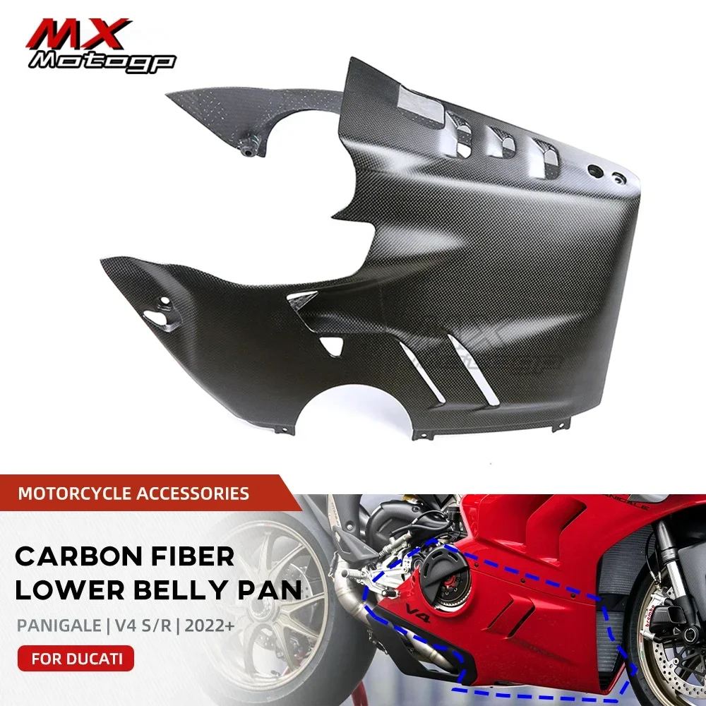 

For DUCATI Panigale V4 2022 2023 2024 Akrapovic Version Carbon Fiber Motorcycle Belly Pan Engine Lower Cover Panel Fairing Kit