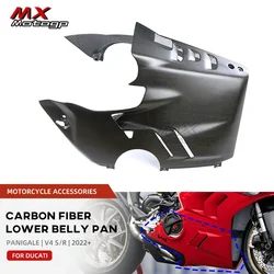 For DUCATI Panigale V4 2022 2023 2024 Akrapovic Version Carbon Fiber Motorcycle Belly Pan Engine Lower Cover Panel Fairing Kit