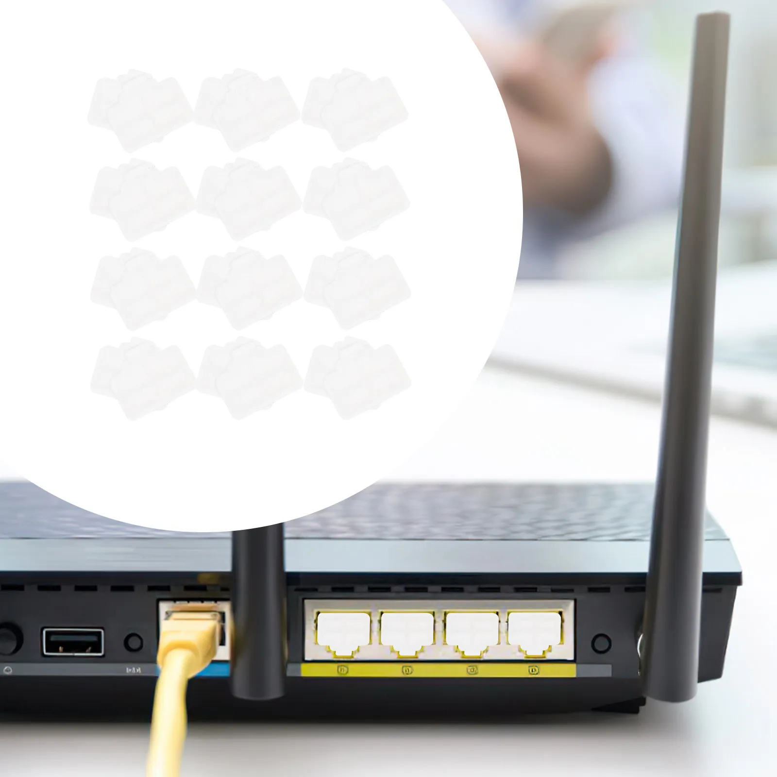 

50Pcs Router Dust Plug Ethernet Port Jack Protector Anti-Dust Cover for Network Pc Computer Interface Plug