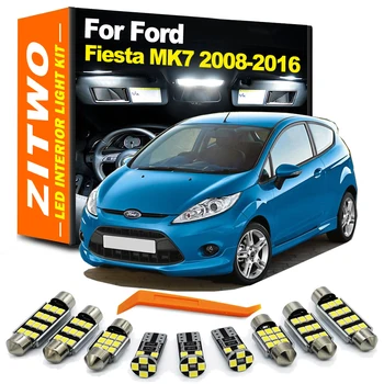 ערכת נורות LED לתאורה פנימית ZITWO 11Pcs עבור פורד פיאסטה MK7 2008 2009 2010 2011 2012 2013 2014 2015 2016 נורת לוח רישוי