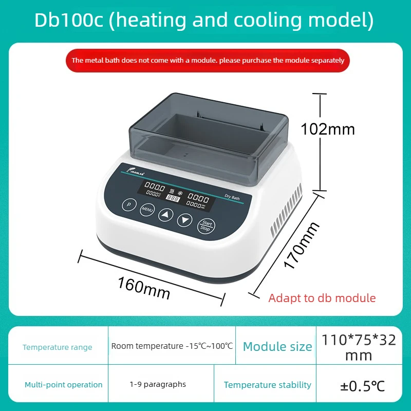 Mini Thermostatic Metal Bath Heating and Cooling Mixer, Dry Thermostatic Heater