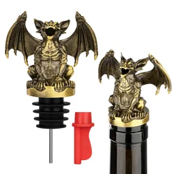 Gargoyle Decorated 2-in-1 Wine Mouth Bottle Stopper Universal Wine Bottle Pour Spouts Home Restaurant Bar Accessory Gift