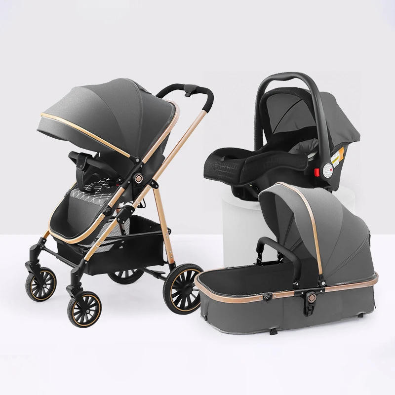 High landscape big wheel stroller can sit and lie to change the baby stroller out trolley three in one