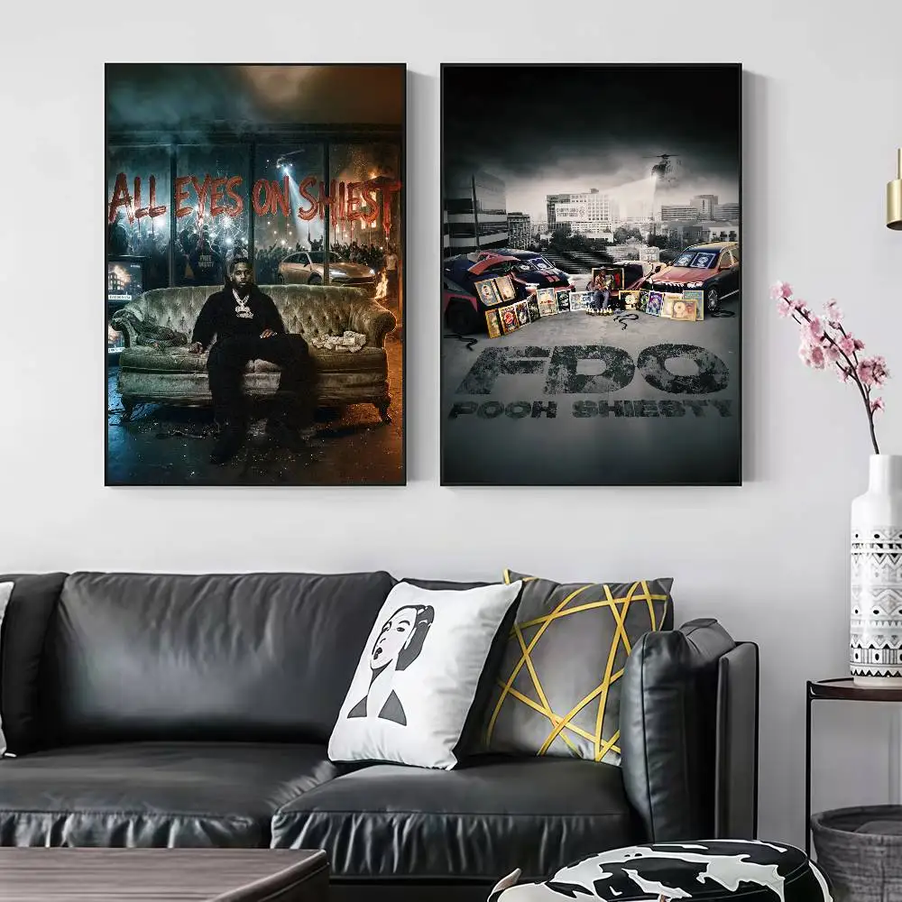 P-Pooh Shiesty All Eyes On Shiest Peelable Self-adhesive Poster Stickers Are Suitable For Frameless Wall Decoration In A Room