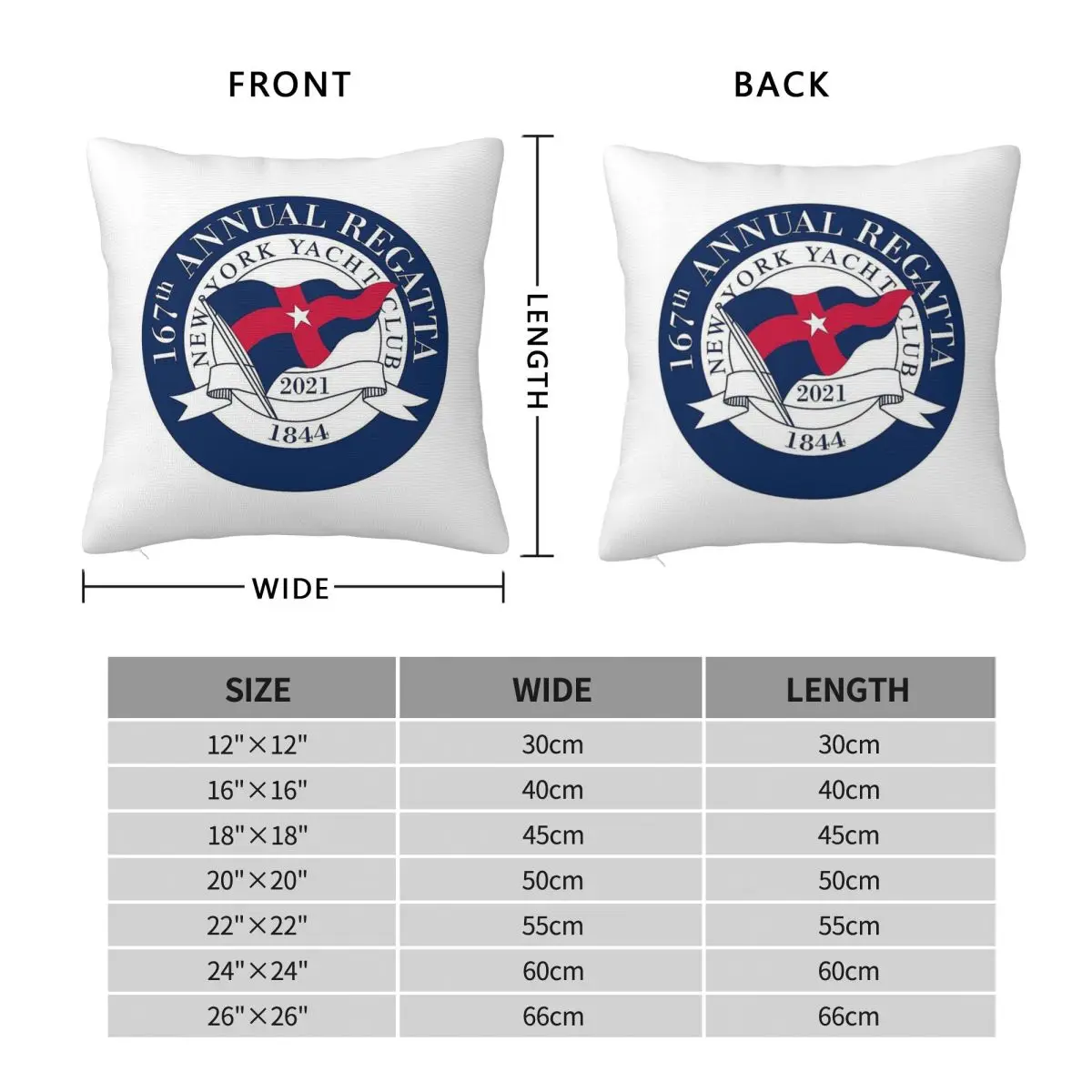 New York Yacht Club Pillowcase Polyester Linen Velvet Printed Zip Decor Throw Pillow Case Home Cushion Cover Wholesale