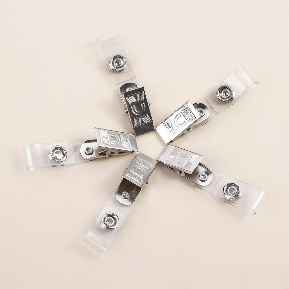 Stainless steel Metal Lanyard Clips Key Card Holder Card Clip Holders Badge Reel Clips Badge Holder Clip ID Card Clips