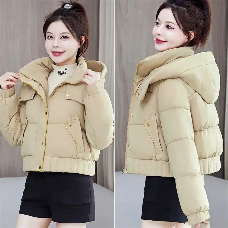 Fashion Down Cotton-padded Jacket Women's 2024 Short Loose Padded Winter Coat Short Cotton-padded Jacket New Temperament Coat