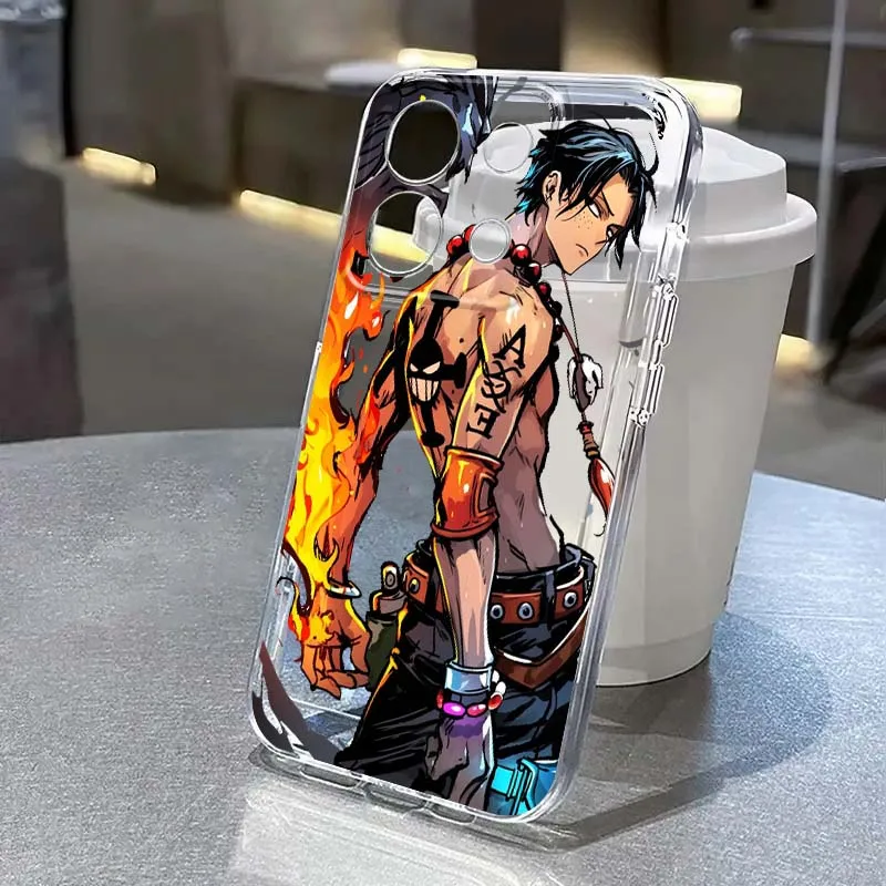 

Colorful Cool Roronoa Zoro Ace For Xiaomi Redmi Note 15 14 13 12 11E 9 9T 8 8T Pro Plus Turbo 5G Fashion TPU Transparent Case