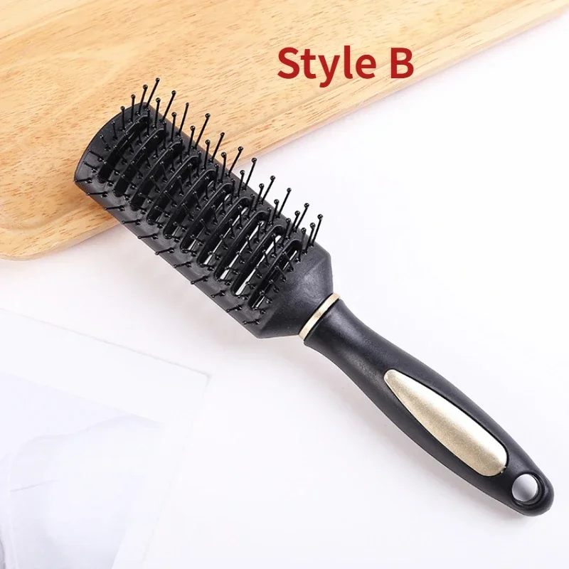 Professional Black Round Hair Brush for Styling and Curling - Portable and Easy to Use