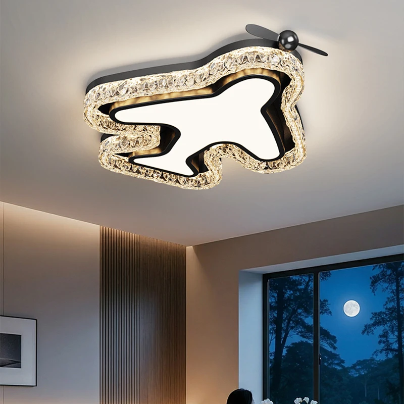 Children's Room Lamps Full Spectrum Eye Protection Aircraft Lamp Boy Colorful Cartoon Designer Art Bedroom Ceiling Lights