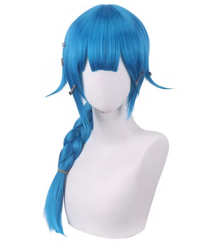 Arcane Jinx Blue Braid Wig Cosplay Costume Heat Resistant Synthetic Hair Jinx Juvenile Women Party Wigs