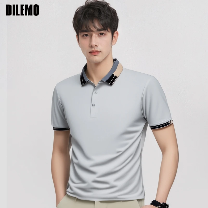 

High End New Summer Brand Designer Luxury Polo Shirt For Men Fashion Korean Short Sleeve Casual Slim Fit Tops Men Clothing