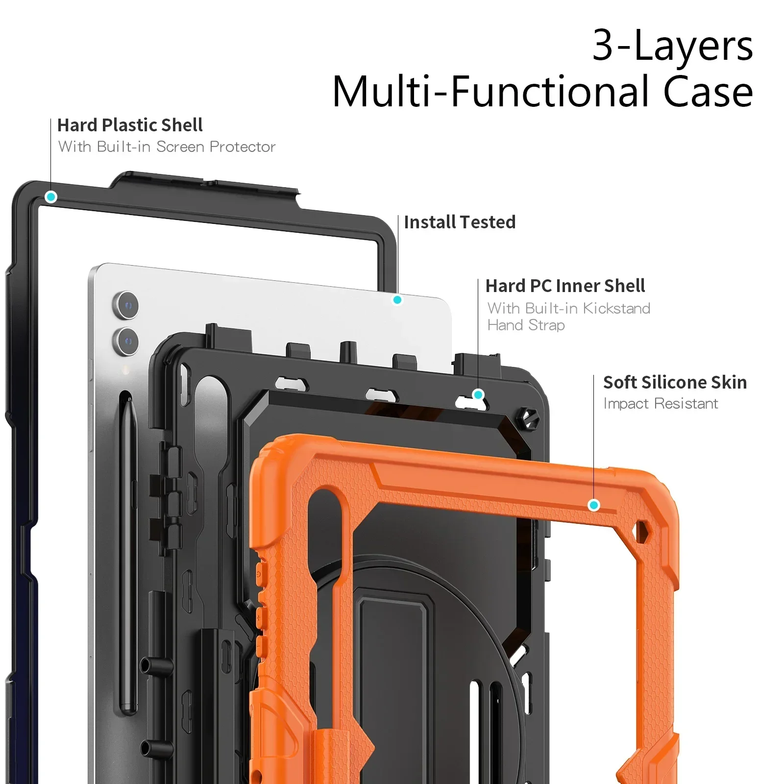 Case for Samsung Galaxy Tab S8 S9 S10 Ultra 2024 X920 X926 X910 X916 X900 X906 14.6 inch with Screen Protectors & Shoulder Strap