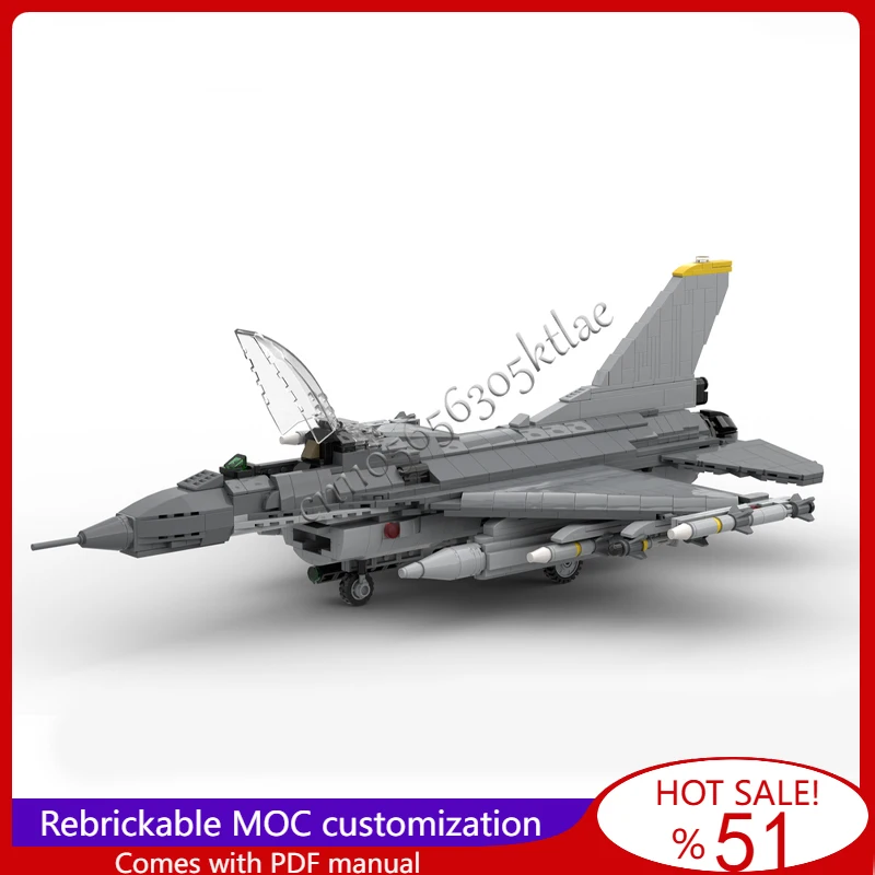 1255 peças moc combate a ar f16c modelo de lutador blocos de construção modulares tecnologia montagem crianças brinquedos populares presentes de natal