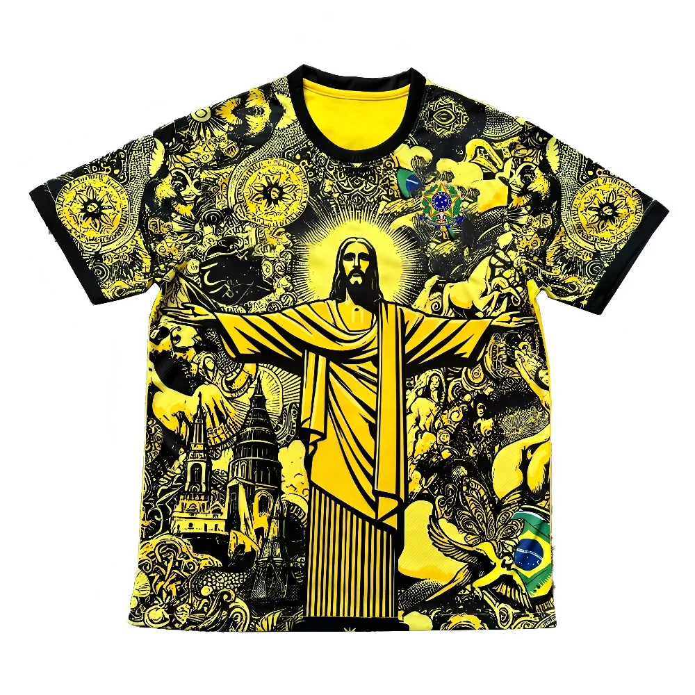 Camiseta gráfica informal de verano con estampado digital 3D, ropa deportiva de manga corta con cuello redondo y estampado de diosa brasileña para hombre