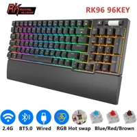 RK ROYAL KLUDGE-Español Teclado mecánico inalámbrico RK96, dispositivo con Bluetooth, 96 teclas, RGB, trimodo BT5.0/2,4G/USB, intercambiable en caliente